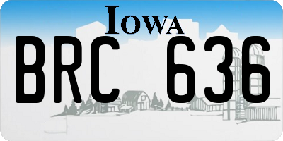 IA license plate BRC636