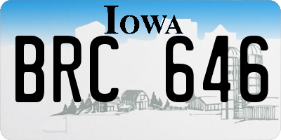 IA license plate BRC646
