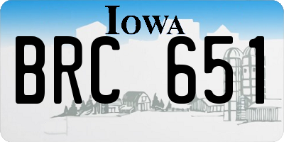 IA license plate BRC651