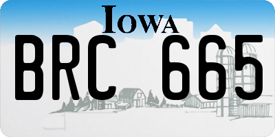 IA license plate BRC665