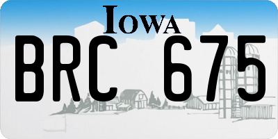 IA license plate BRC675