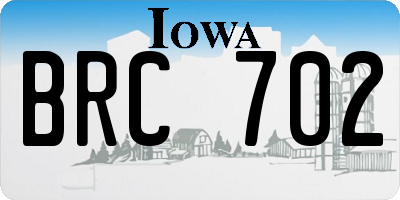 IA license plate BRC702