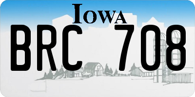 IA license plate BRC708
