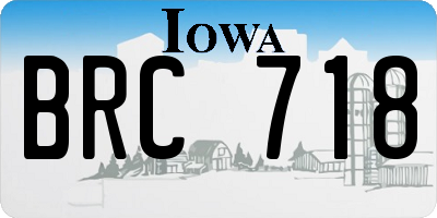 IA license plate BRC718