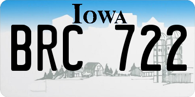 IA license plate BRC722