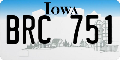 IA license plate BRC751