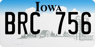 IA license plate BRC756