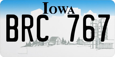 IA license plate BRC767