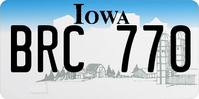 IA license plate BRC770