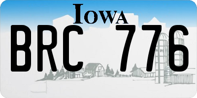 IA license plate BRC776