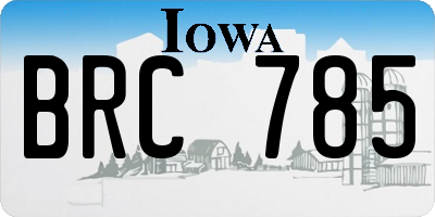 IA license plate BRC785