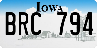 IA license plate BRC794