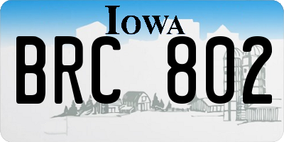 IA license plate BRC802