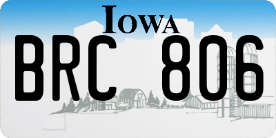 IA license plate BRC806
