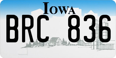 IA license plate BRC836