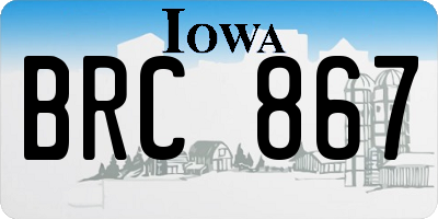 IA license plate BRC867