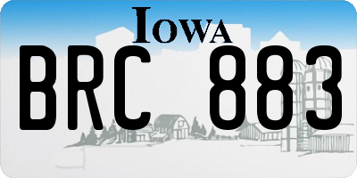 IA license plate BRC883