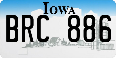 IA license plate BRC886