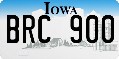 IA license plate BRC900