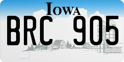 IA license plate BRC905