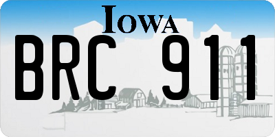 IA license plate BRC911