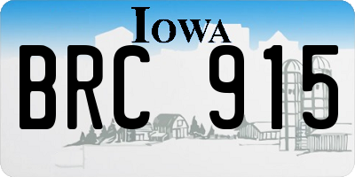 IA license plate BRC915