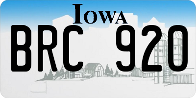 IA license plate BRC920