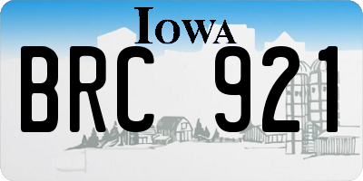 IA license plate BRC921