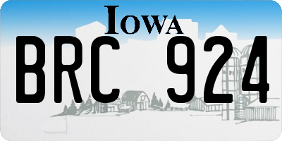 IA license plate BRC924