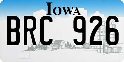 IA license plate BRC926