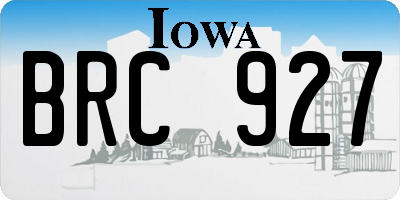 IA license plate BRC927