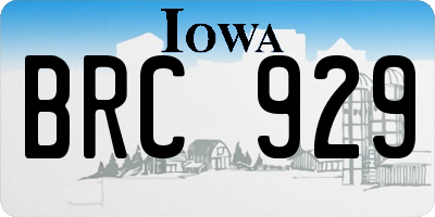 IA license plate BRC929