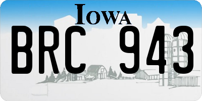 IA license plate BRC943