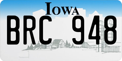 IA license plate BRC948