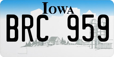 IA license plate BRC959