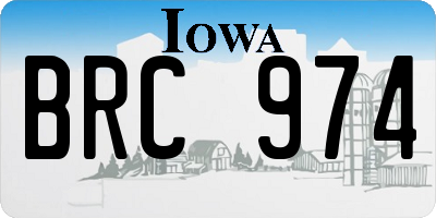 IA license plate BRC974