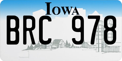 IA license plate BRC978