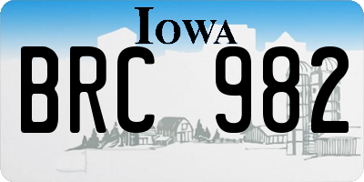 IA license plate BRC982