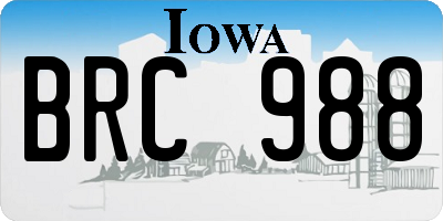IA license plate BRC988