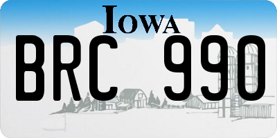 IA license plate BRC990