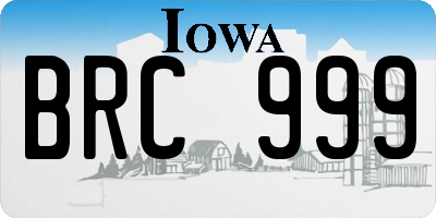 IA license plate BRC999