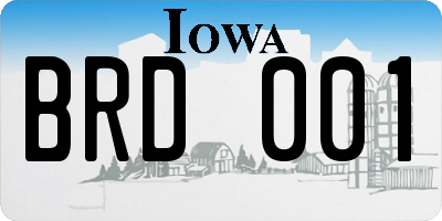 IA license plate BRD001