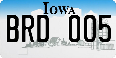 IA license plate BRD005