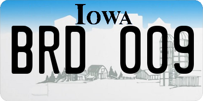 IA license plate BRD009