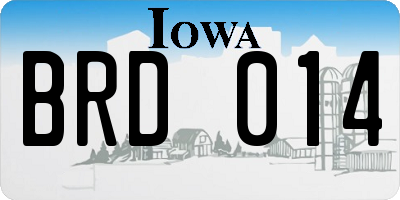 IA license plate BRD014