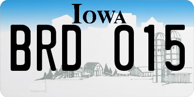 IA license plate BRD015