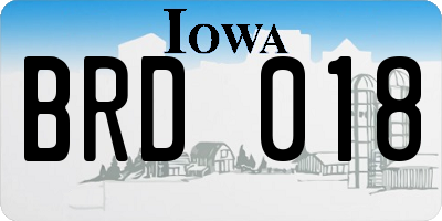 IA license plate BRD018