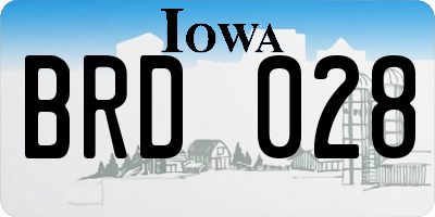 IA license plate BRD028