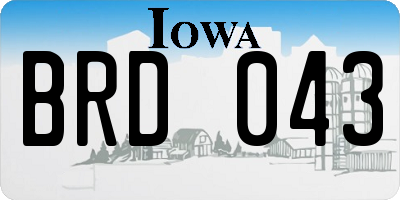 IA license plate BRD043
