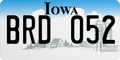 IA license plate BRD052